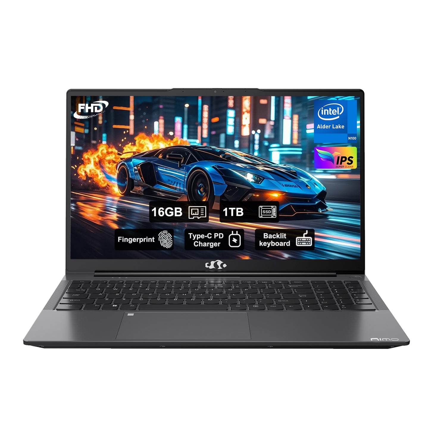 HESVAP 15.6" N151 FHD laptop for Home and School-16GB-Gray