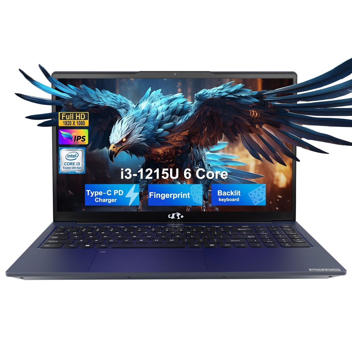 HESVAP 15.6 FHD N154 I3-1215U Laptop for Student and Business-32GB-2TB-Blue