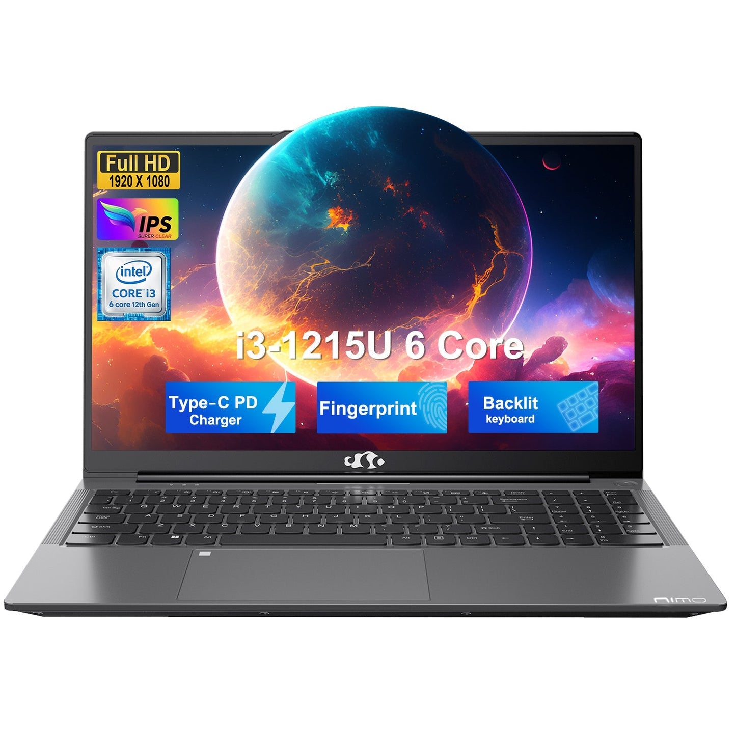 HESVAP 15.6 FHD N154 I3-1215U Laptop for Student and Business-32GB-2TB-Gray