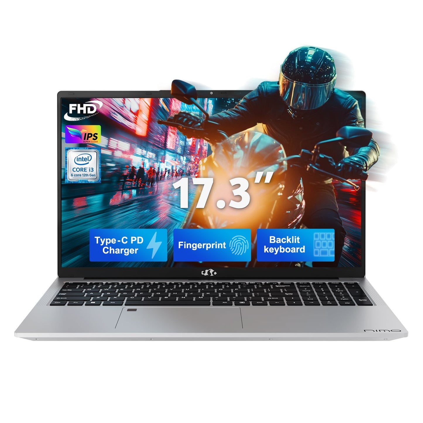 HESVAP 17.3 FHD N171 I3-1215U Laptop for Student and Business-32GB-Silver-1TB
