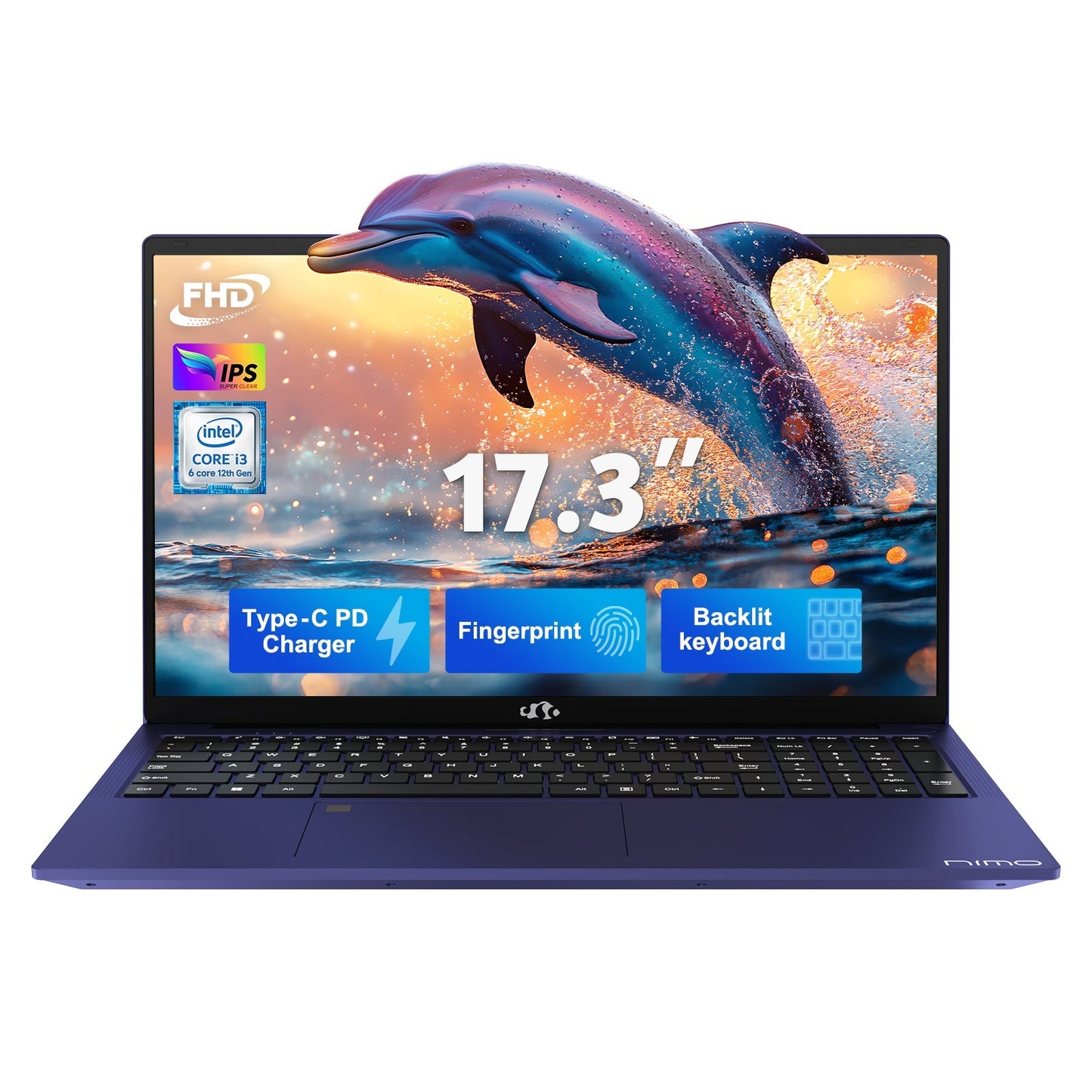 HESVAP 17.3 FHD N171 I3-1215U Laptop for Student and Business-32GB-Blue-2TB