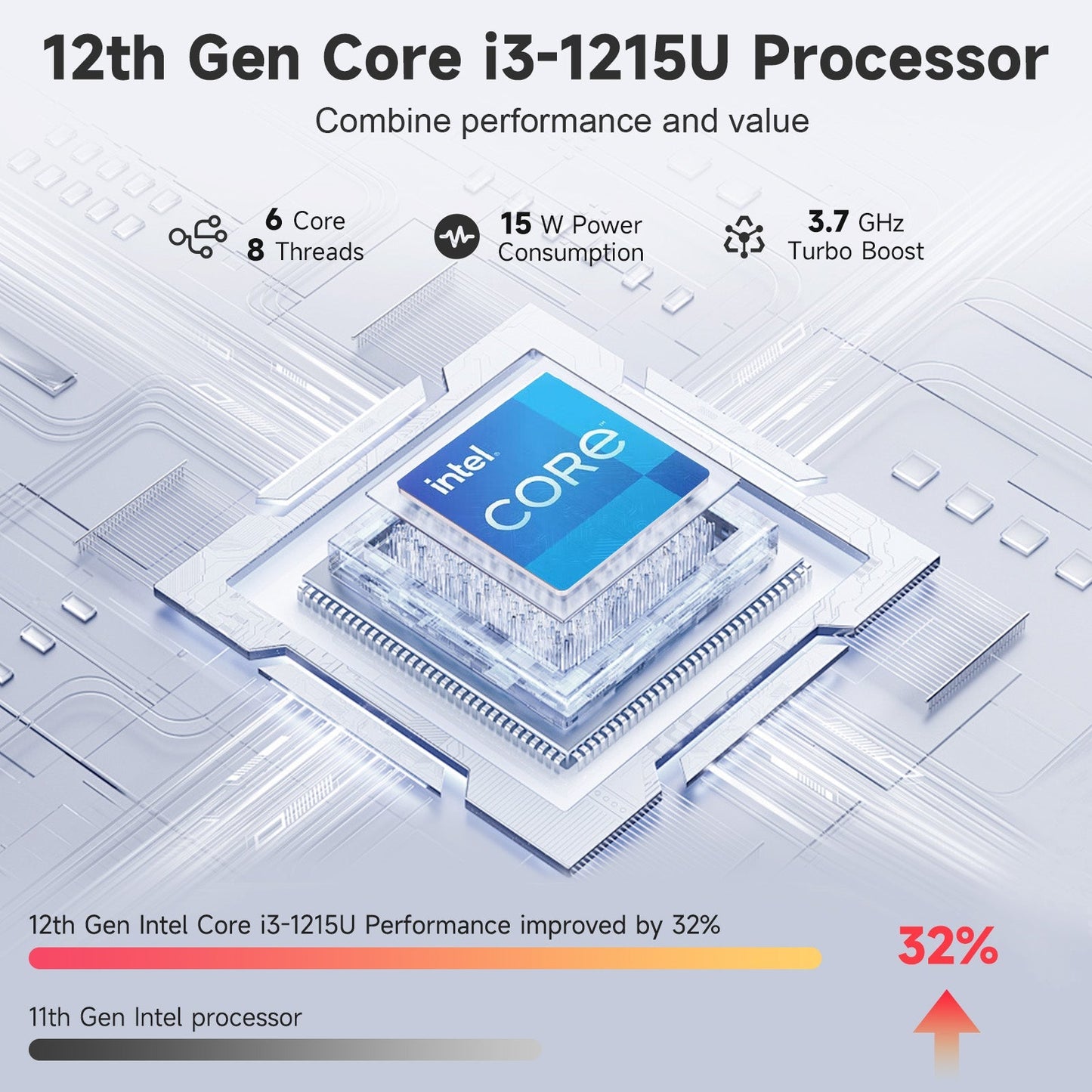 HESVAP 15.6 FHD N154 I3-1215U Laptop for Student and Business-32GB-2TB-Gray