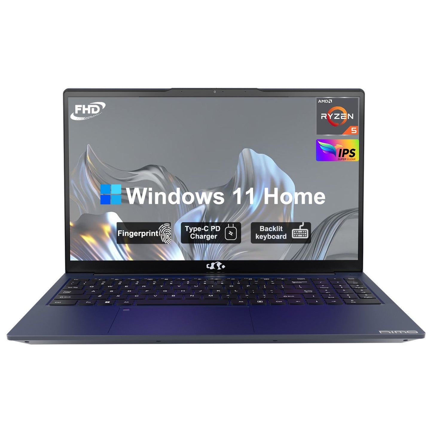 HESVAP 15.6 FHD N152 AMD R5 3500U | Fast Charger & Fingerprint Sensor Student Laptop-32GB-Blue