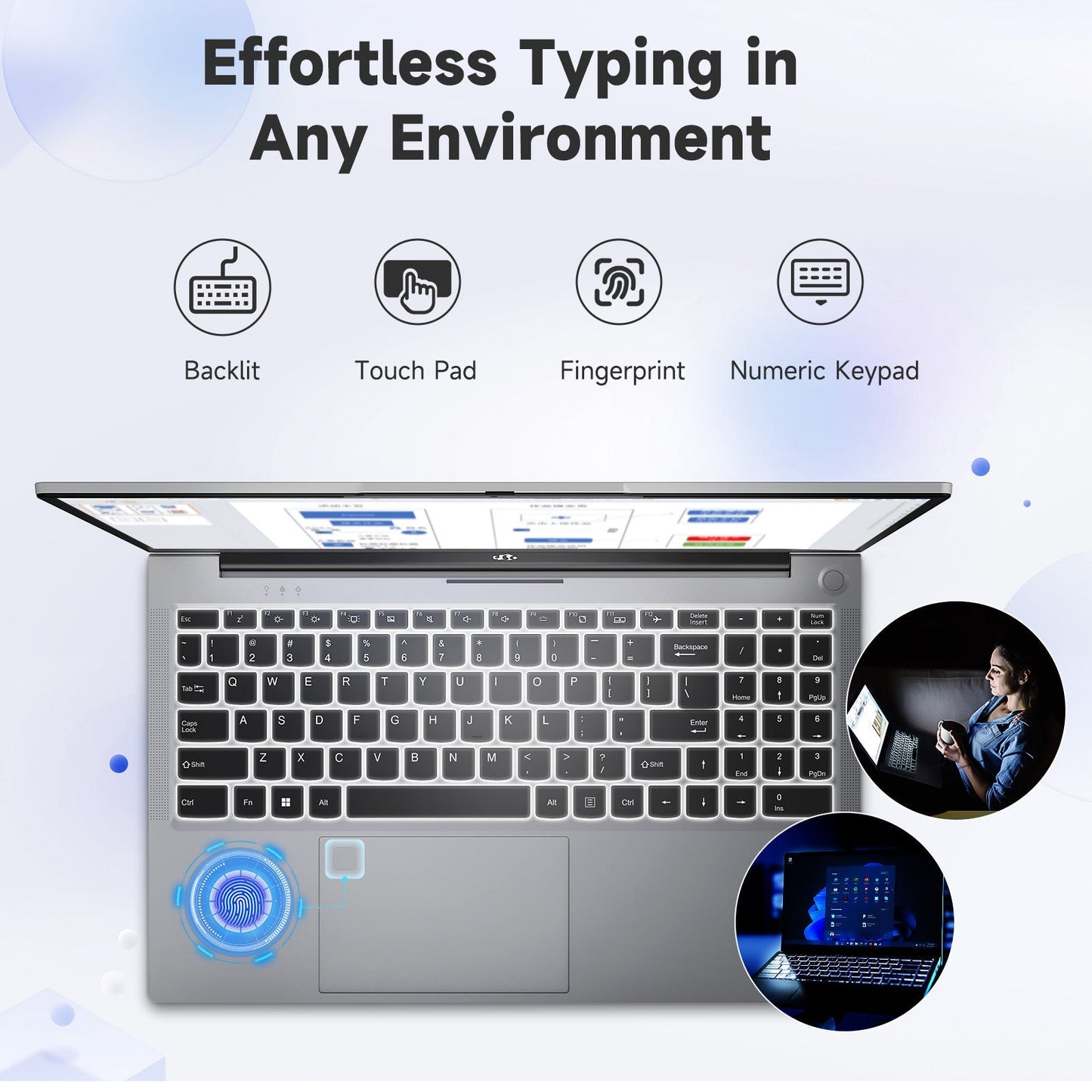 HESVAP 15.6 FHD N154 I3-1215U Laptop for Student and Business-32GB-1TB-Silver