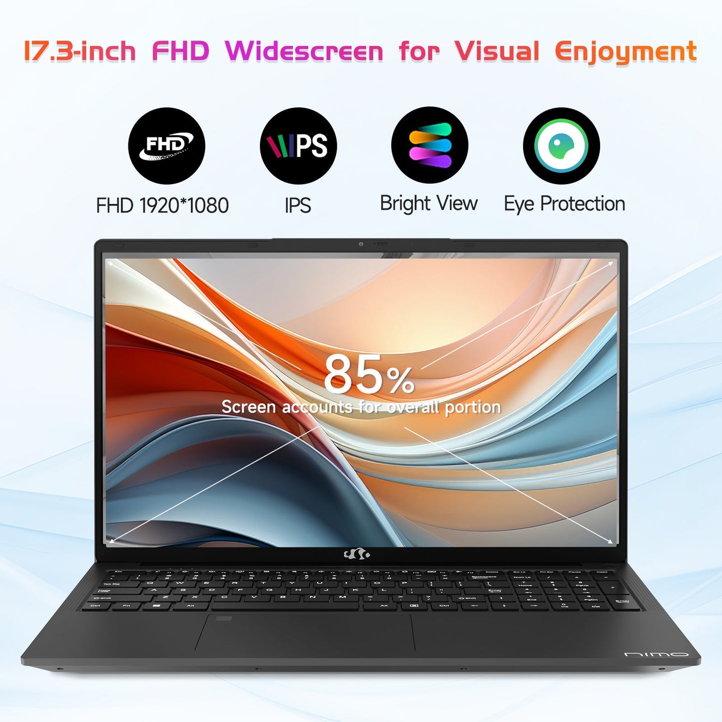 HESVAP 17.3 FHD N171 I3-1215U Laptop for Student and Business-32GB-Gray-2TB