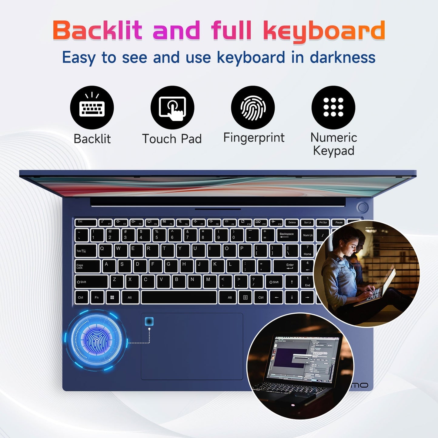 HESVAP 17.3 FHD N171 I3-1215U Laptop for Student and Business-32GB-Blue-1TB