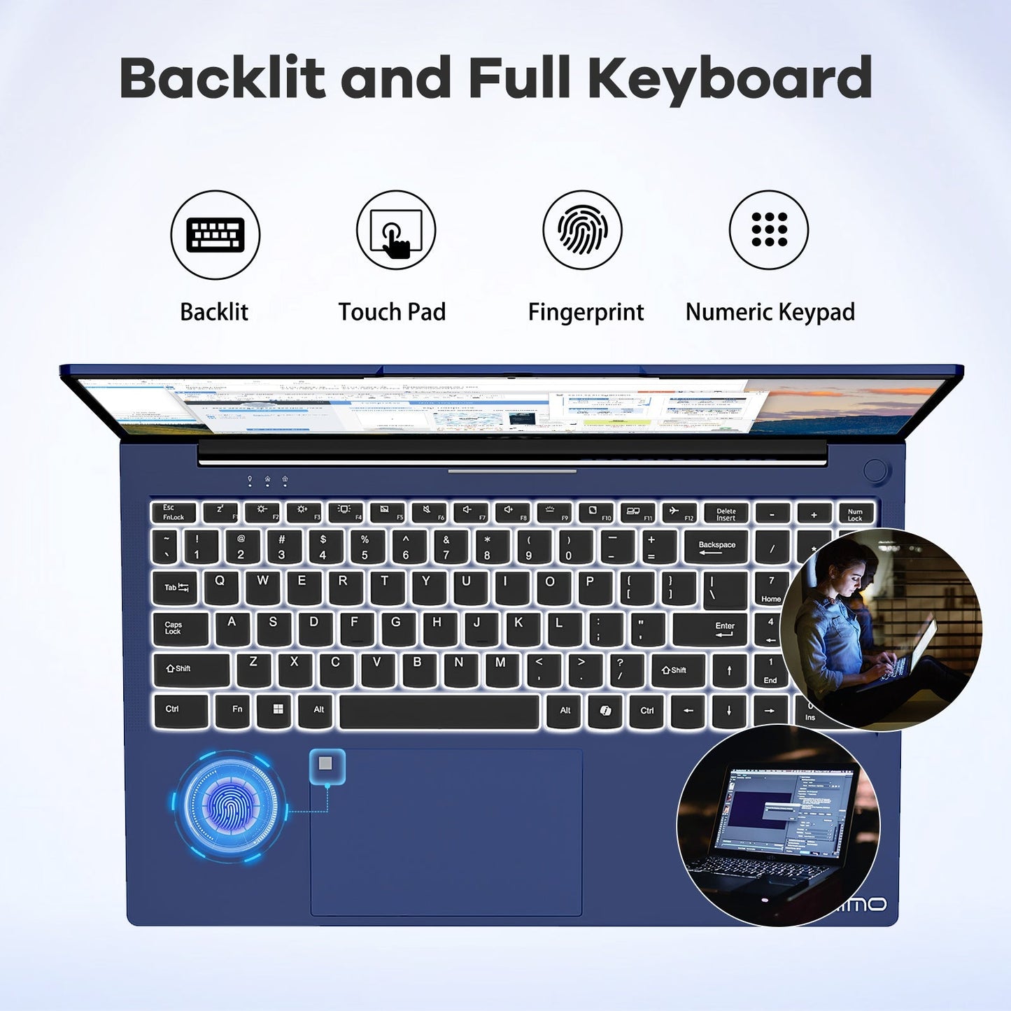 HESVAP 15.6 FHD N156 I5-12450H Laptop for Entertainment-Blue-2TB