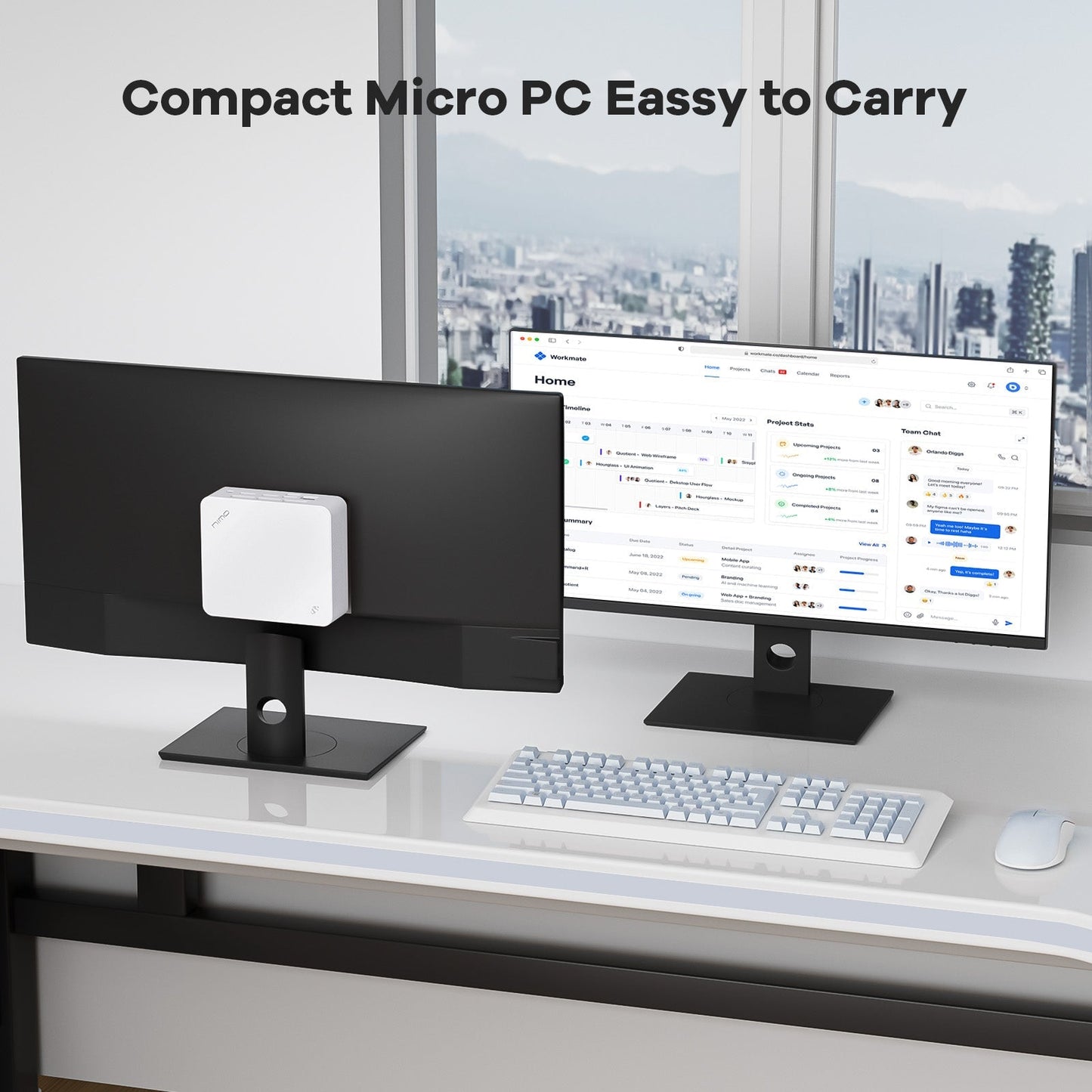 HESVAP Minipc DNB20 (In Macaron) Intel N100 Processor for Home and School - 4GB - 128GB - White