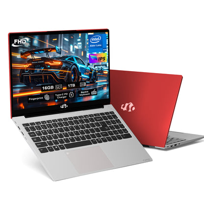 HESVAP 15.6" N151 FHD laptop for Home and School-16GB - Red