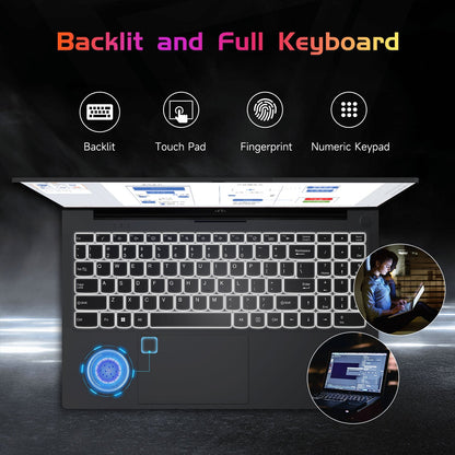 HESVAP 15.6" N151 FHD laptop for Home and School-16GB - Red