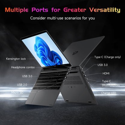 HESVAP 15.6" N151 FHD laptop for Home and School-16GB-Gray