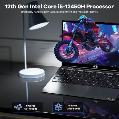 HESVAP 15.6 FHD N156 I5-12450H Laptop for Entertainment-Black-32GB-1TB