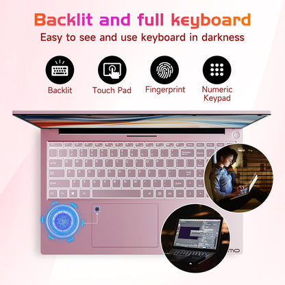 HESVAP 17.3 FHD N171 I3-1215U Laptop for Student and Business-32GB-Rose Gold-1TB
