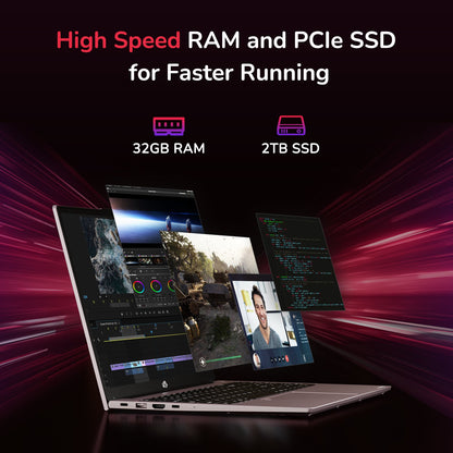 15.6'' R7 6800H FHD Business Gaming Laptop Computer-Rose Gold-32GB-2TB-Pro