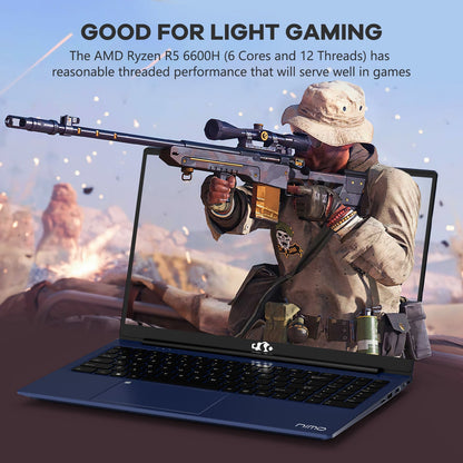 HESVAP 15.6 N153 FHD R5 6600H Laptop-Silver-2TB-Windows 11 Pro