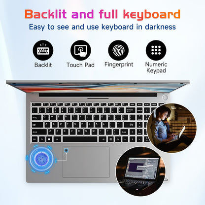 HESVAP 17.3 FHD N171 I3-1215U Laptop for Student and Business-32GB-Silver-2TB