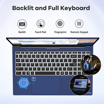 HESVAP 15.6 FHD N156 I5-12450H Laptop for Entertainment-Blue-1TB