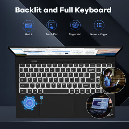 HESVAP 15.6 FHD N156 I5-12450H Laptop for Entertainment-Blue-1TB