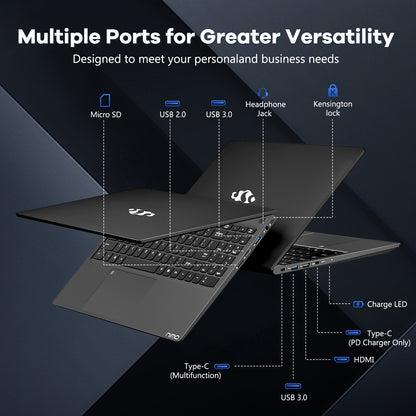 HESVAP 15.6 FHD N156 I5-12450H Laptop for Entertainment-Black-32GB-1TB