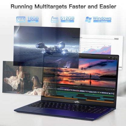HESVAP 15.6" N151 FHD laptop for Home and School -16GB-Blue