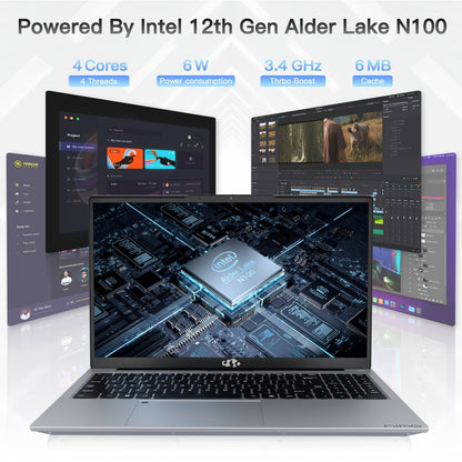 HESVAP 15.6" N151 FHD laptop for Home and School-16GB-Gray