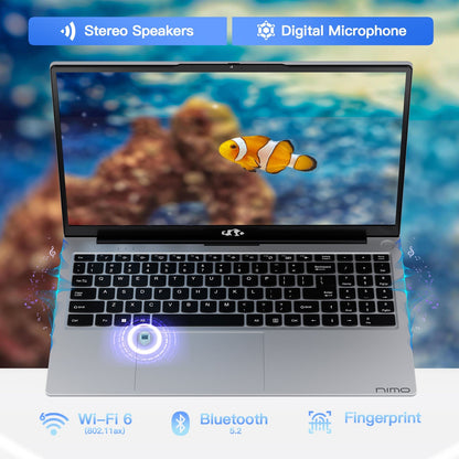 HESVAP 15.6" N151 FHD laptop for Home and School -16GB-Silver